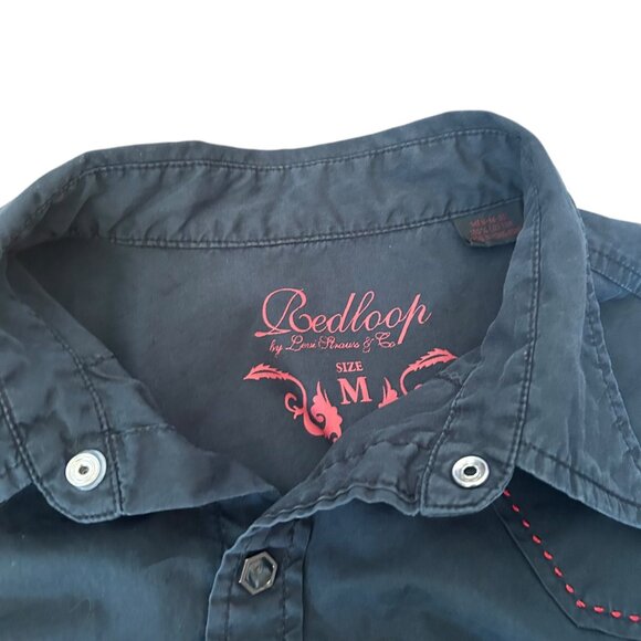 Vintage Redloop Levi's Black Western Button Up Shirt M - Picture 4 of 7